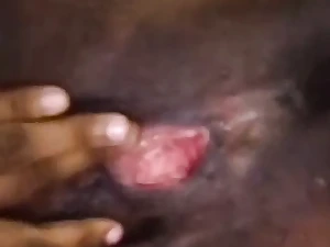 Stepson & COUGAR finger and fucktoy as Ethiopian COUGAR pleases herself in douche